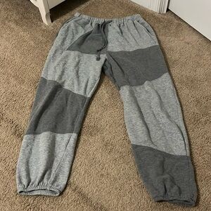 Color block grey sweat pants